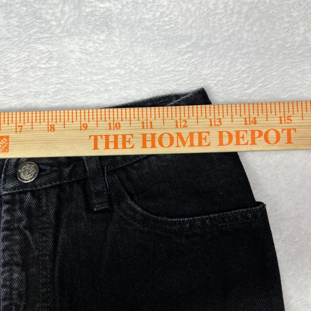Fine Flare Jeans Women's 7/8 Black Denim Pockets Mid Rise Zip Fly Y2K - 26x28.5 - Picture 3 of 11